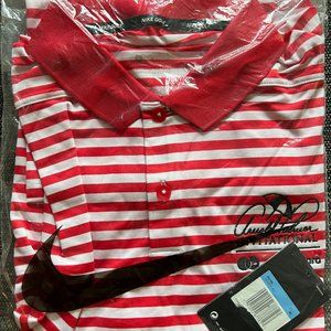 Men's Nike Red/White Arnold Palmer Invitational Victory Striped Polo Size Medium